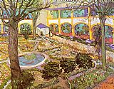 Vincent van Gogh The Courtyard of the Hospital in Arles painting